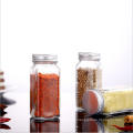 Old Design Square Shape Glass Storage Jars for Spice with Metal Lids